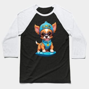 Cute Puppy Splashing in Water Baseball T-Shirt